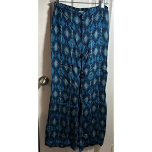 Figue Chiffon Sheer Print Drawstring Pants Multicolor S
